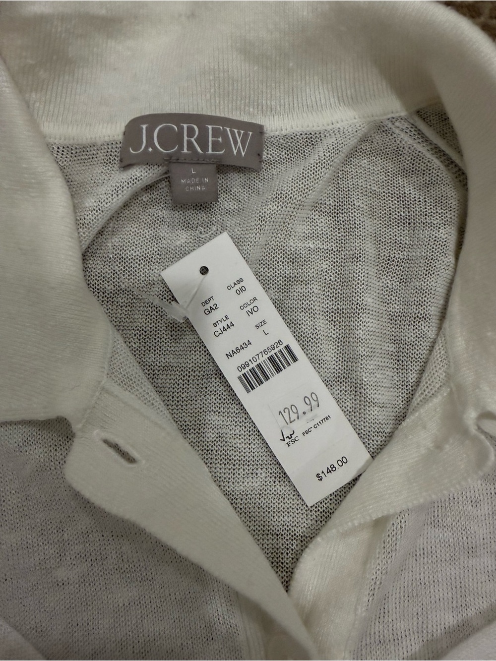J. Crew Cream Button-Front Knit - Picture 3 of 5